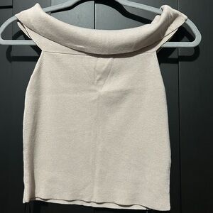 Cream Off-Shoulder Knit Top